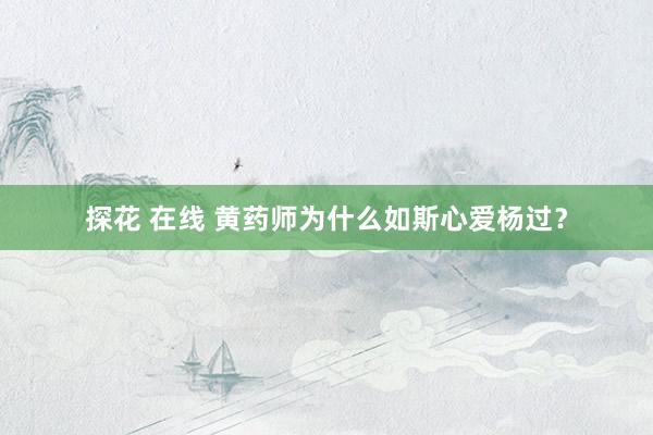 探花 在线 黄药师为什么如斯心爱杨过？