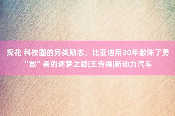 探花 科技圈的另类励志，比亚迪用30年敷陈了勇“敢”者的逐梦之路|王传福|新动力汽车